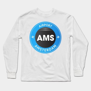 AMS airport blue Long Sleeve T-Shirt